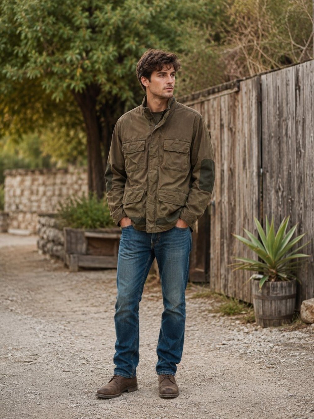 Vtg Abercrombie & Fitch Drab Green Field Utility Military Jacket